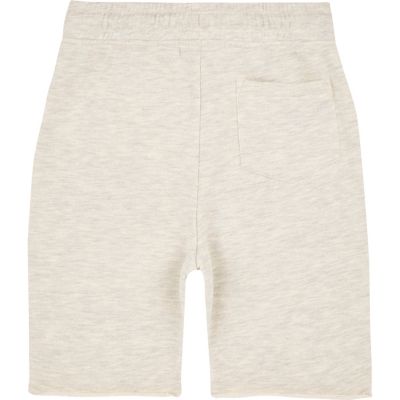 Boys ecru marl drop crotch shorts